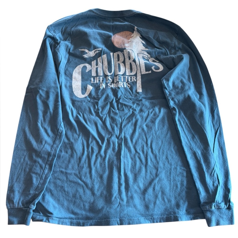 Chubbies Teal Graphic Long Sleeve T-Shirt M